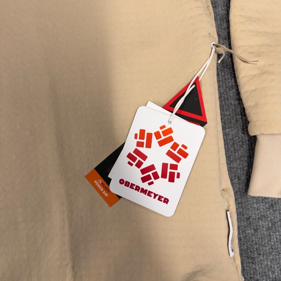 Obermeyer Sweatshirt Mens Large Tan Polartec Explorer Tech Crewneck Off Grid - Picture 4 of 13